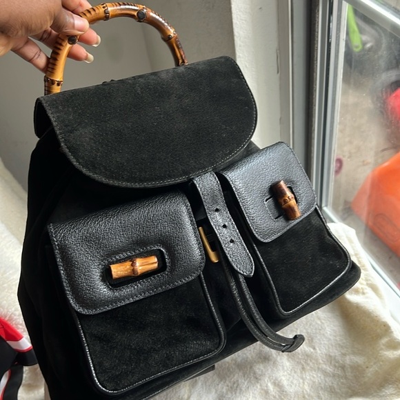 Gucci black suede backpack +COA +free Gucci dust bag - Picture 1 of 16